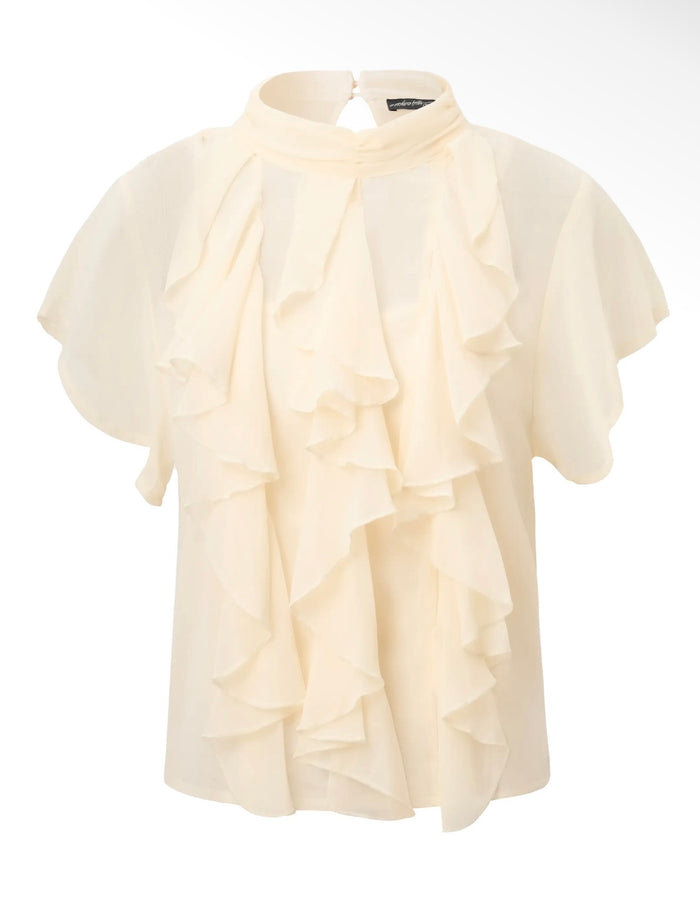 Eggnog Ruffled Blouse