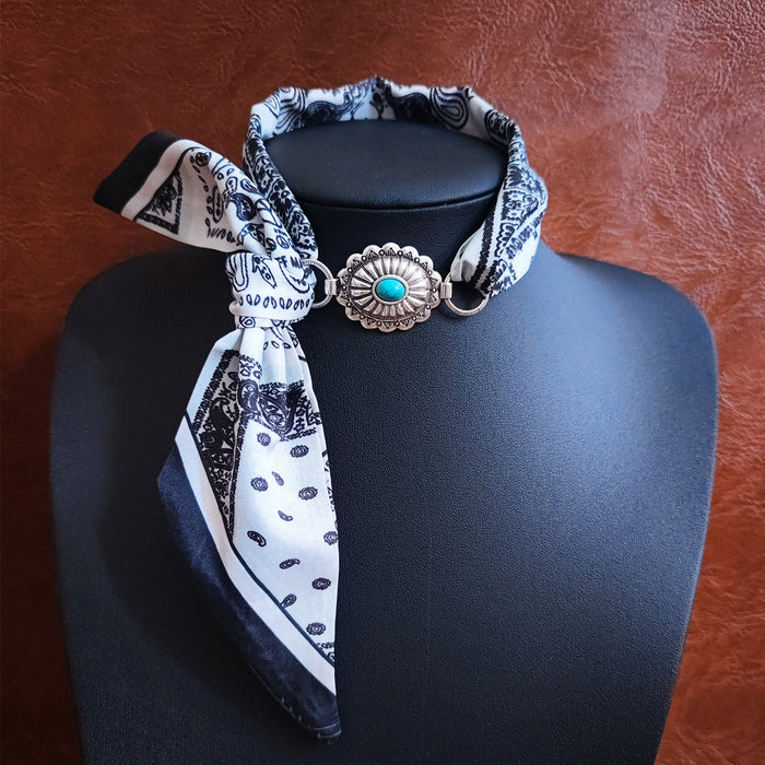 Black & White Bandana Necklace
