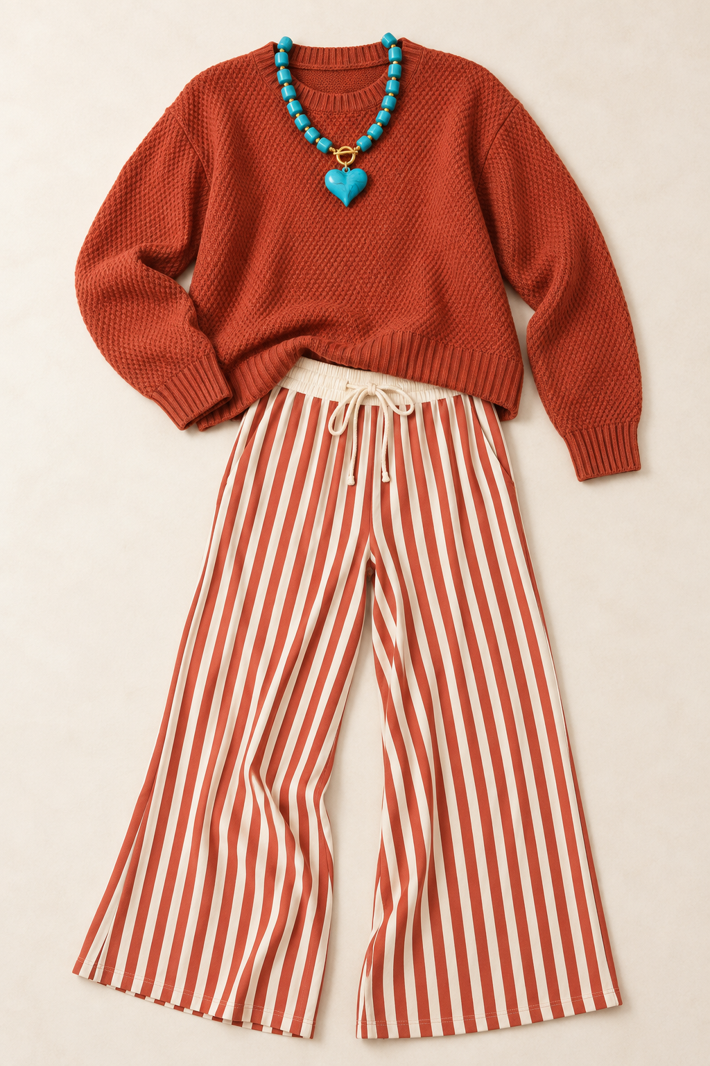 Rust Rounded Hem Sweater