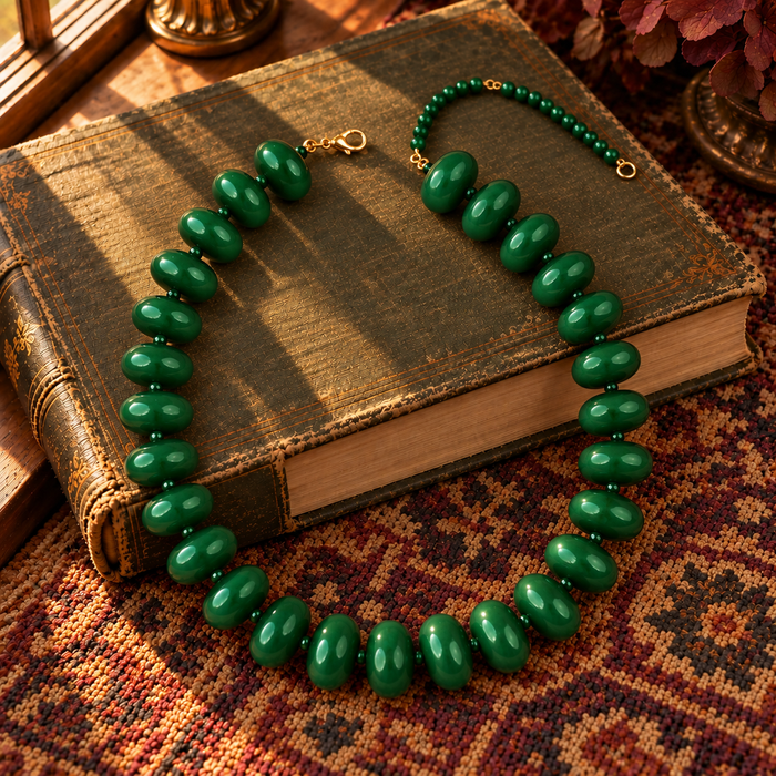 Green Chunky Bead Necklace