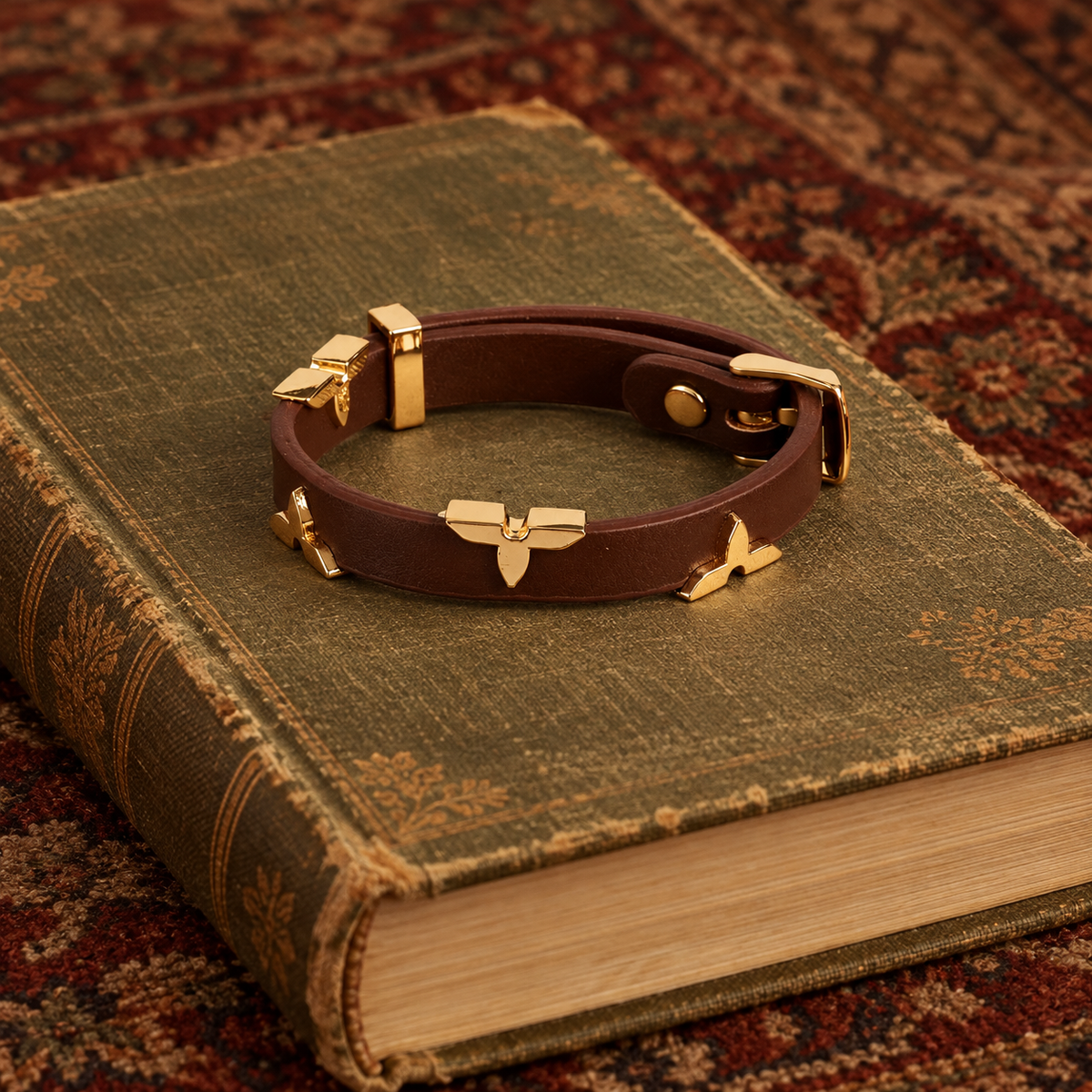Dark Brown Strap Charm Bracelet