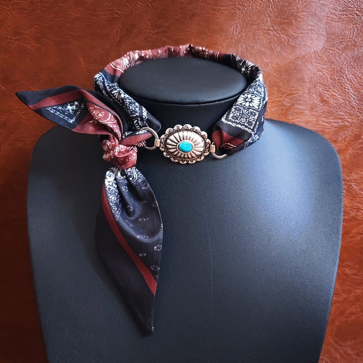Red & Black Bandana Necklace