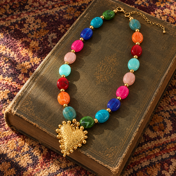 Multicolor Heart Necklace