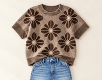 Mocha Floral Sweater