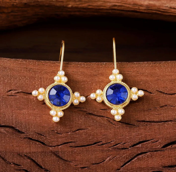 Royal Blue Stone Earrings (FW)