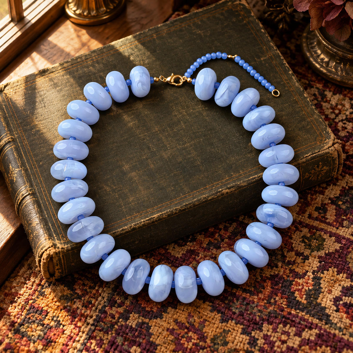 Powder Blue Chunky Bead Necklace