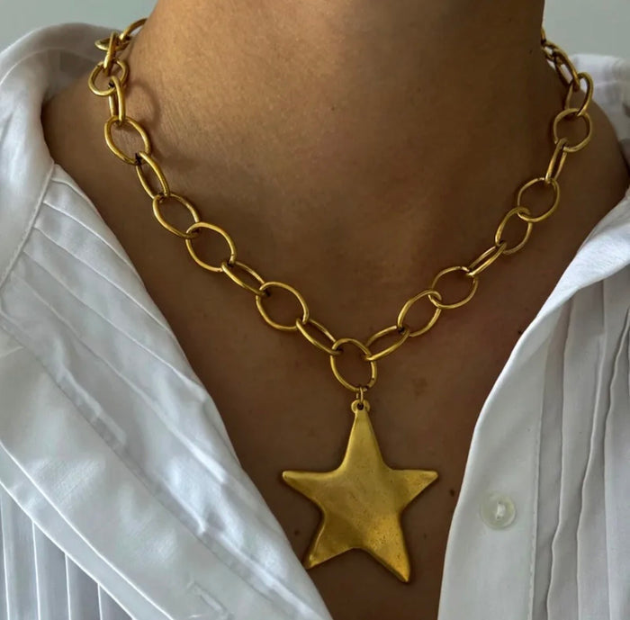 Gold or Silver Star Necklace