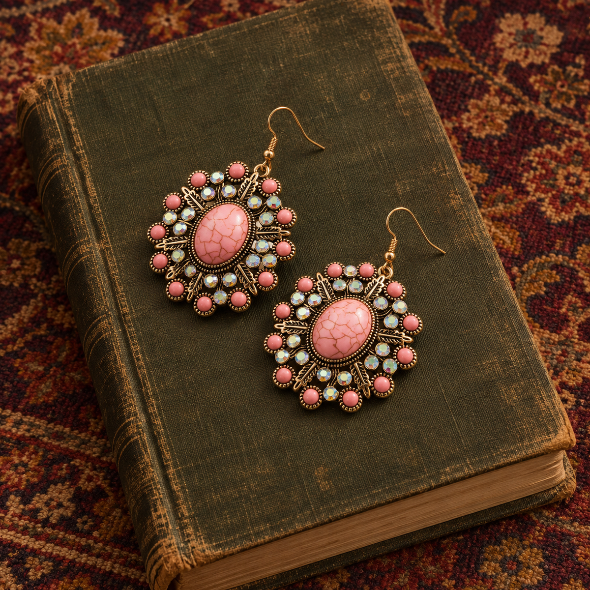 Pink Oval Earrings