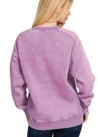 Violet Acid Washed Fleece