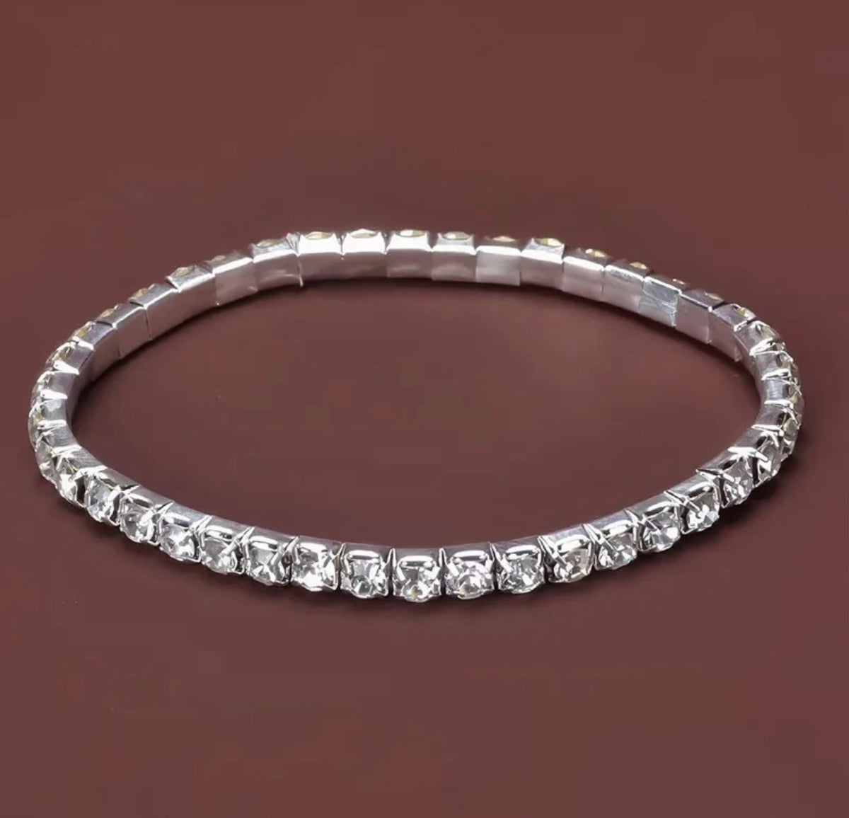 Gold or Silver Elastic Tennis Bracelet
