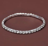 Gold or Silver Elastic Tennis Bracelet