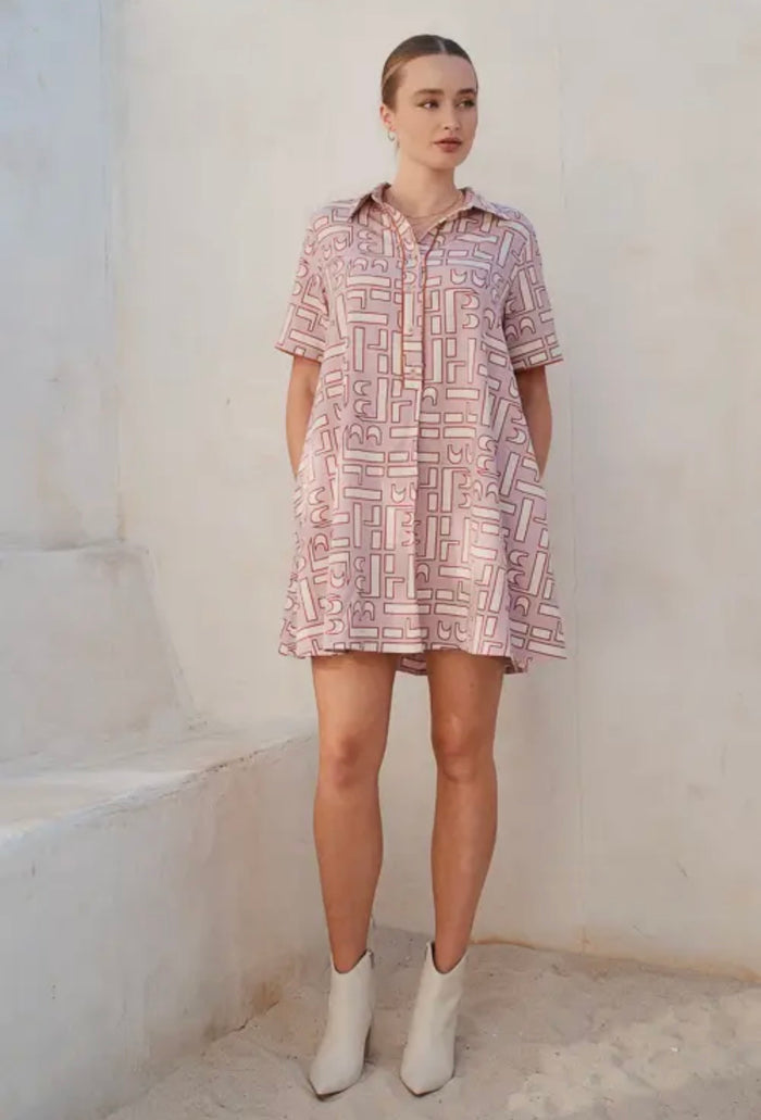 Mauve Abstract Pattern Dress