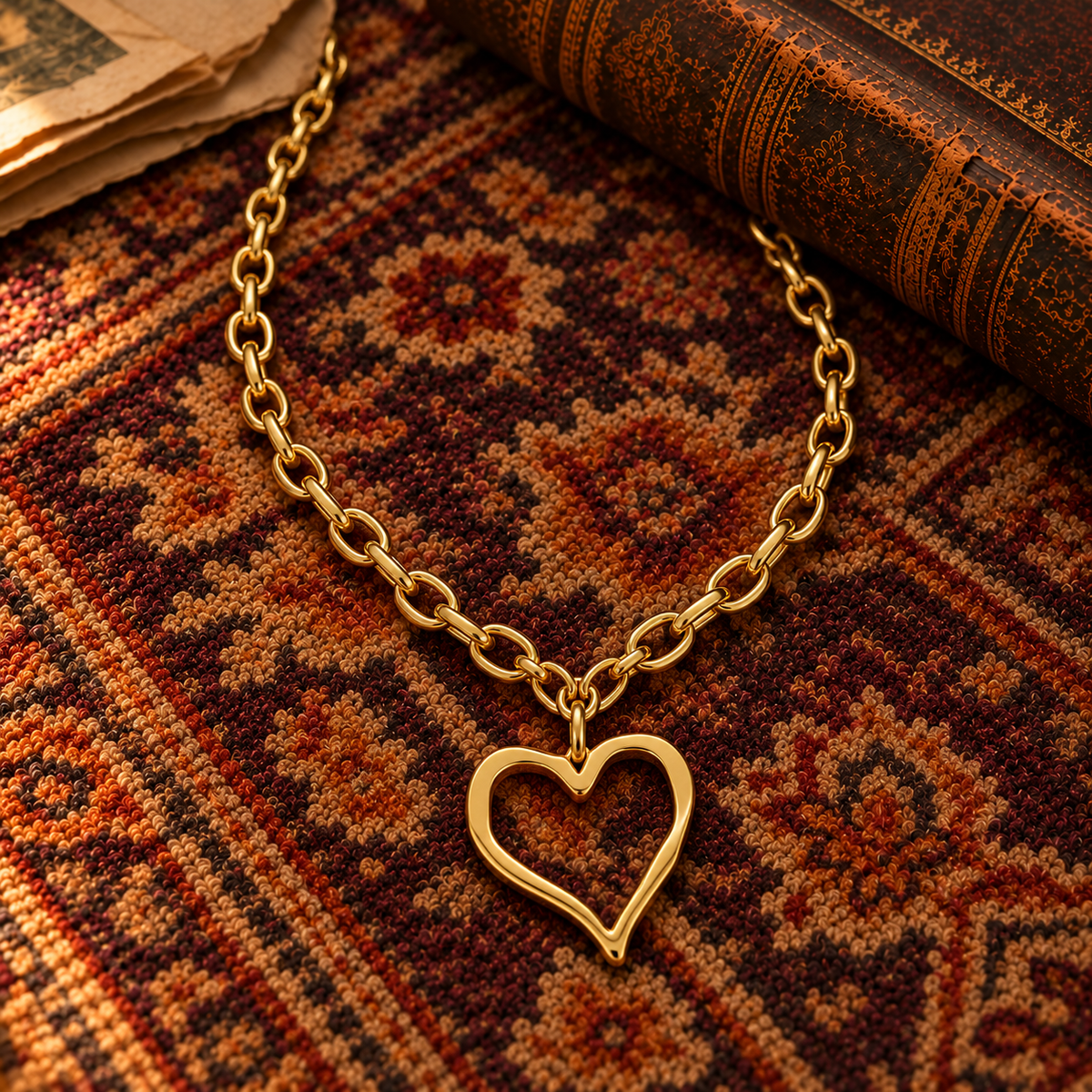 Gold OR Silver Open Heart Necklace