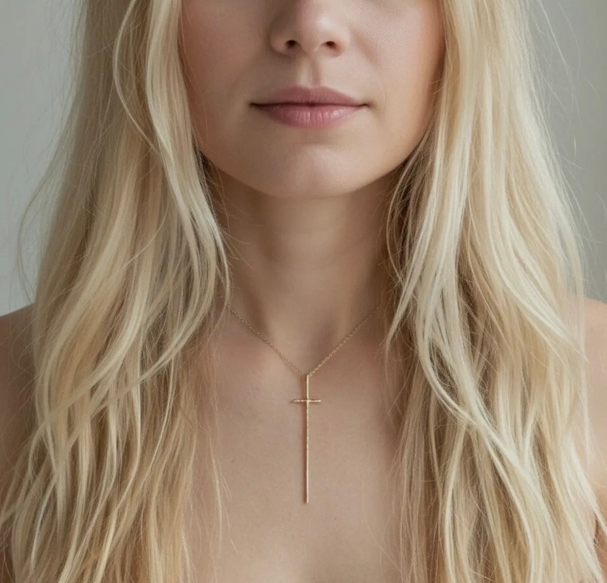 Ellison Long Gold Cross Necklace