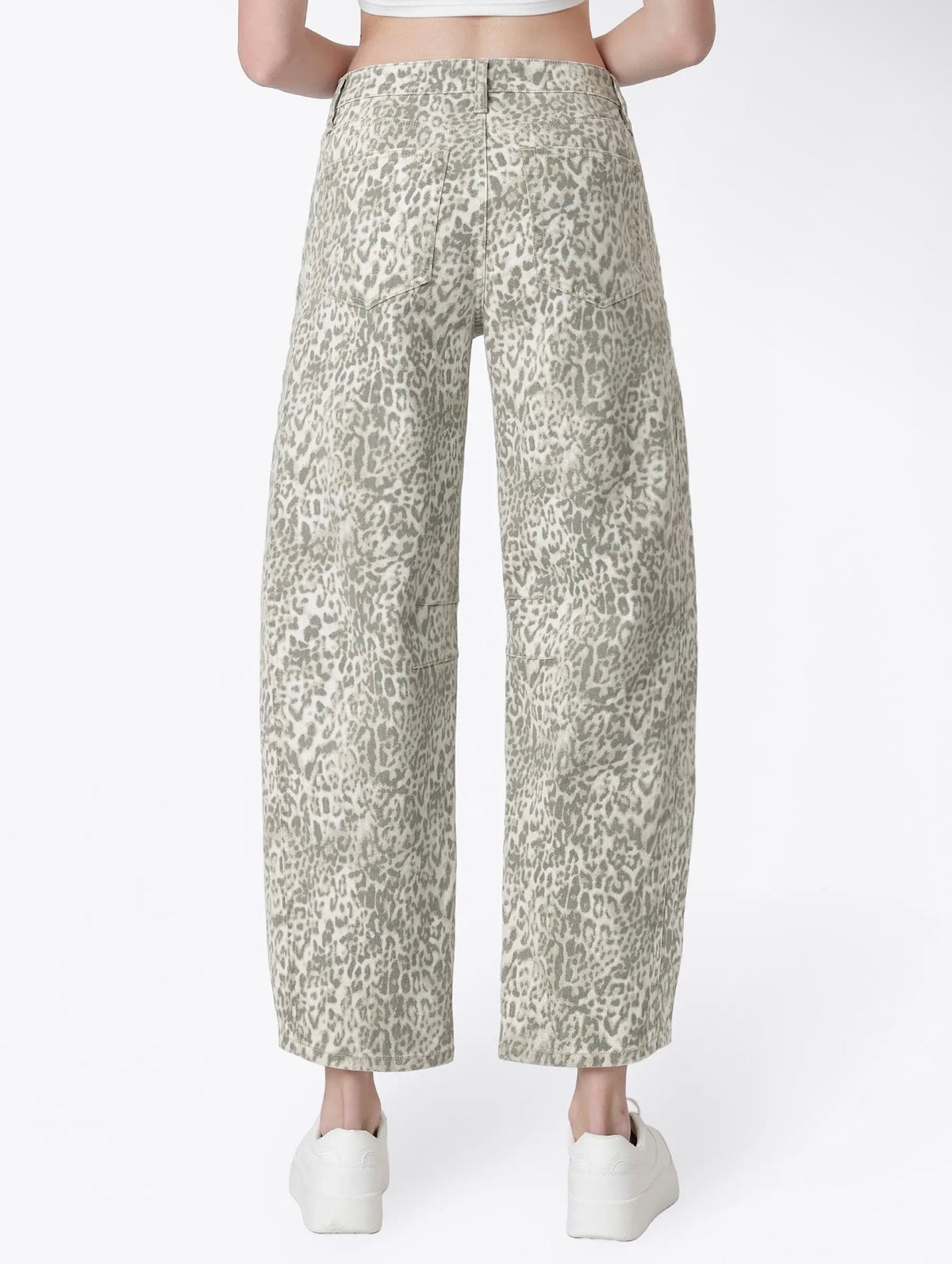 High Rise Leopard Print Jeans