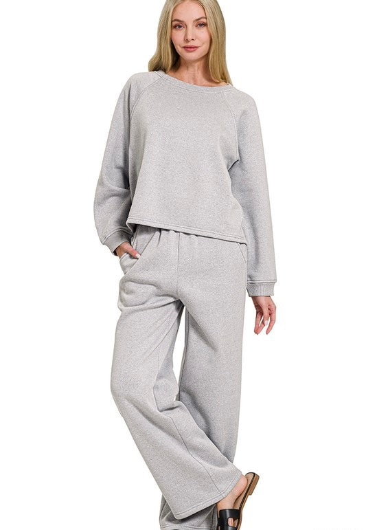 🎄Grey Fleece Lined Lounge Set