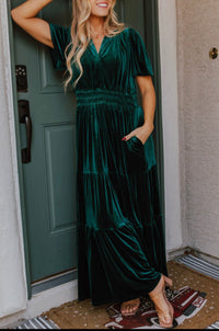 *Available in Store* Taylor Velvet Dress in Emerald