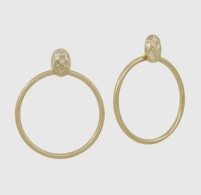 Gold Circle Post Earrings