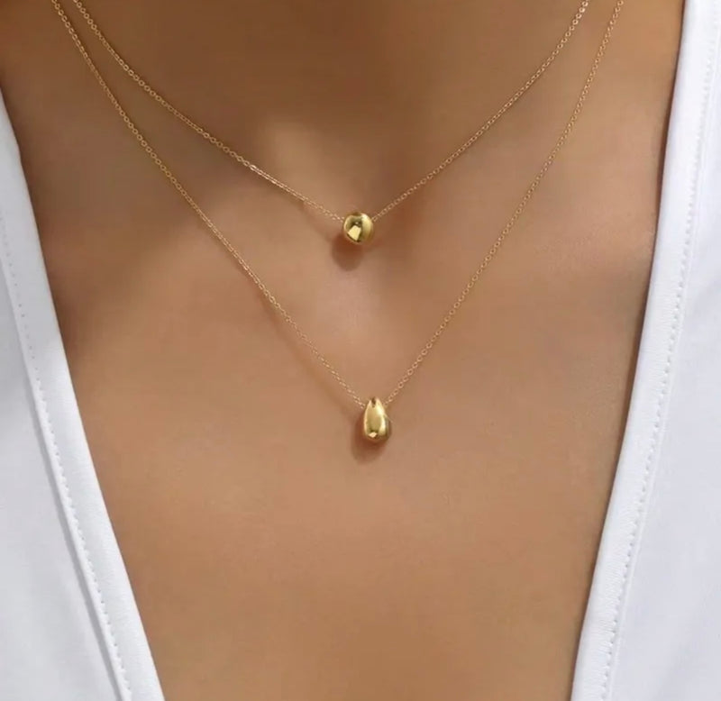 Simple Double Layered Gold Necklace (FW10)