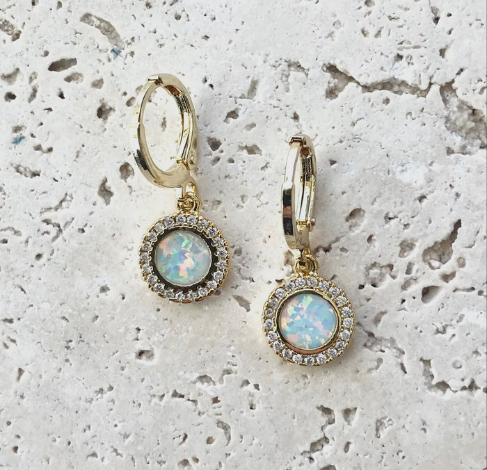 Handmade Tiny Opal Earrings