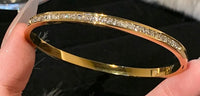 Gold or Silver CZ Bangle Bracelet