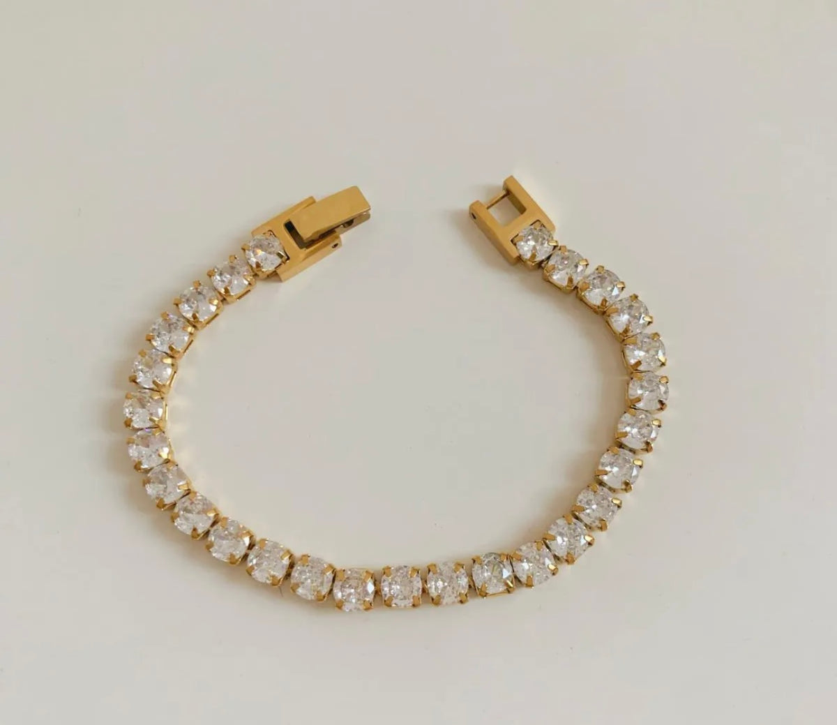 Gold CZ Tennis Bracelet