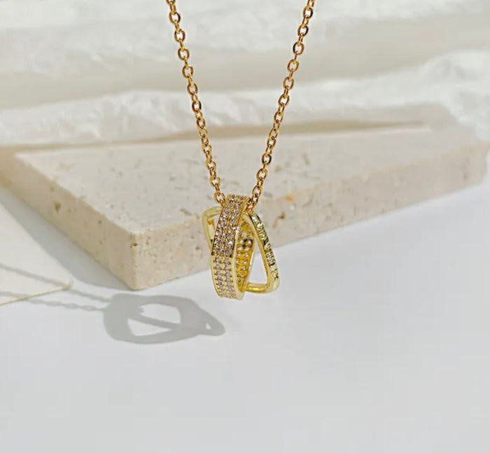 Double Rounded Square Necklace (FW10)