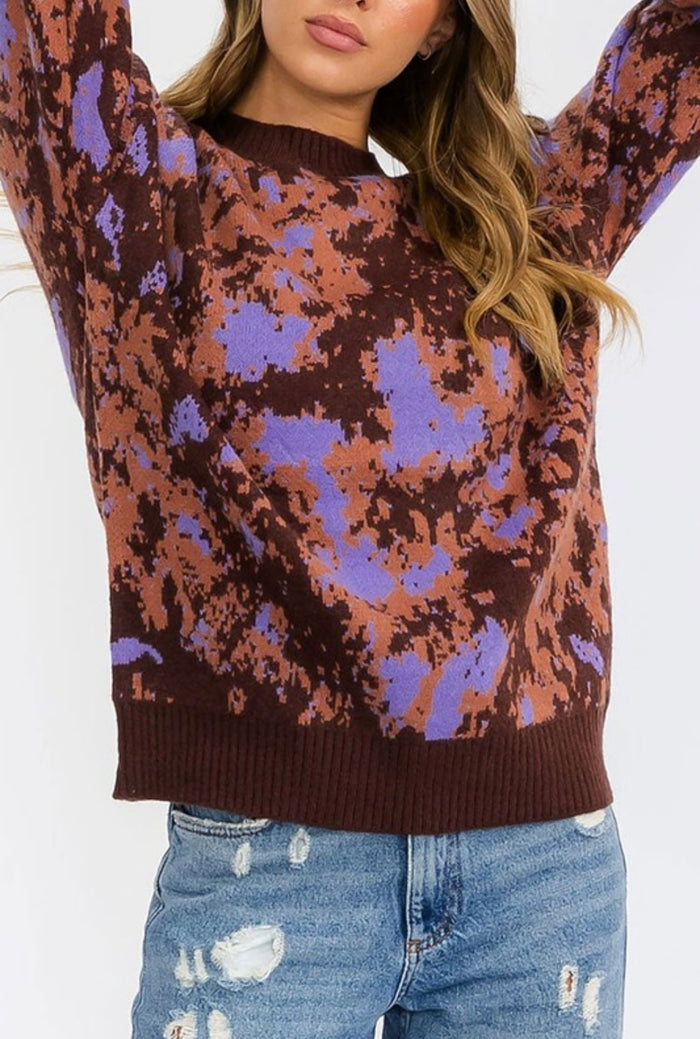 Available in Store: Joanna Print Sweater in Purple