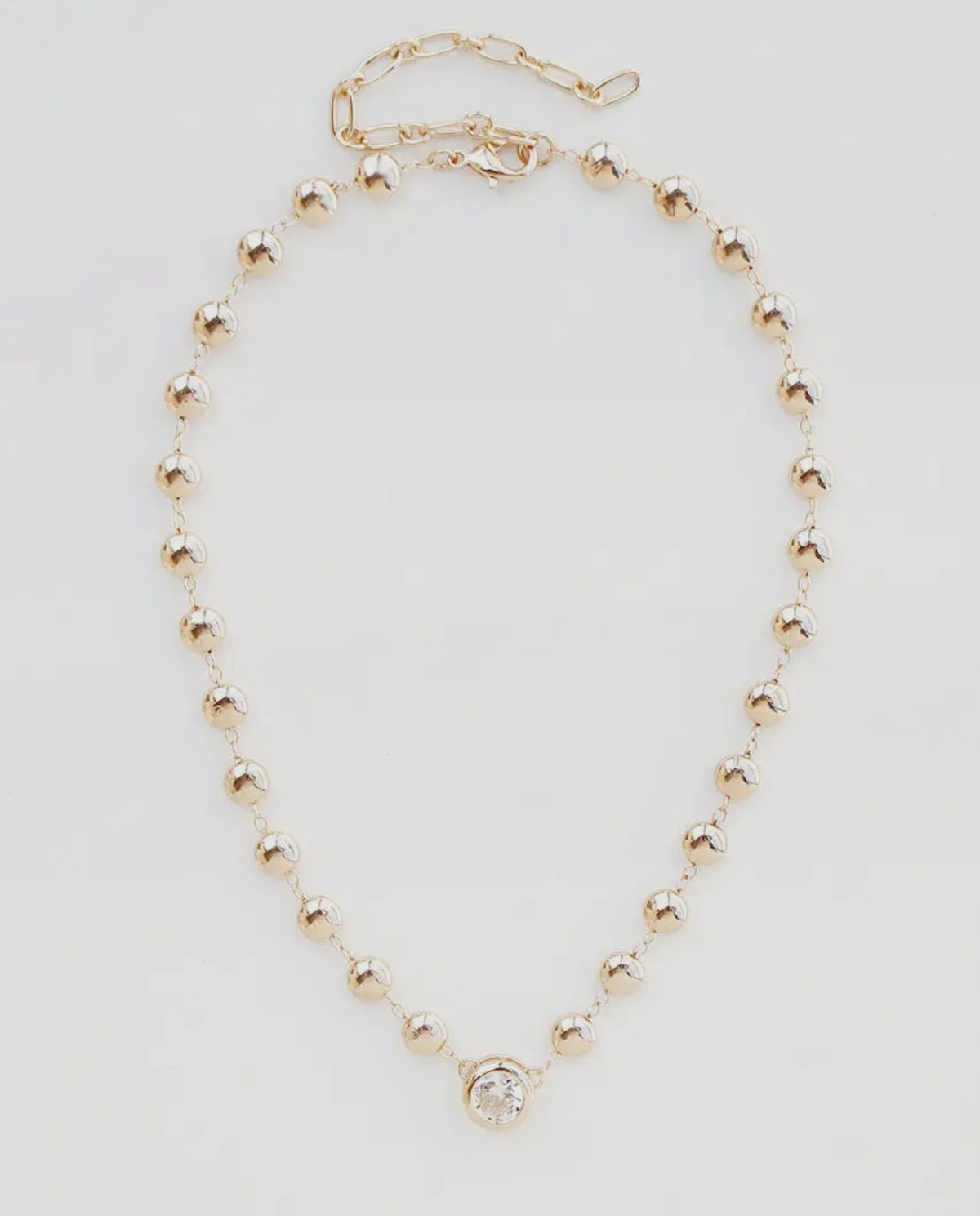 Gold Necklace with CZ Pendant