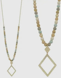 Off White OR Multi Colored Beaded Necklace