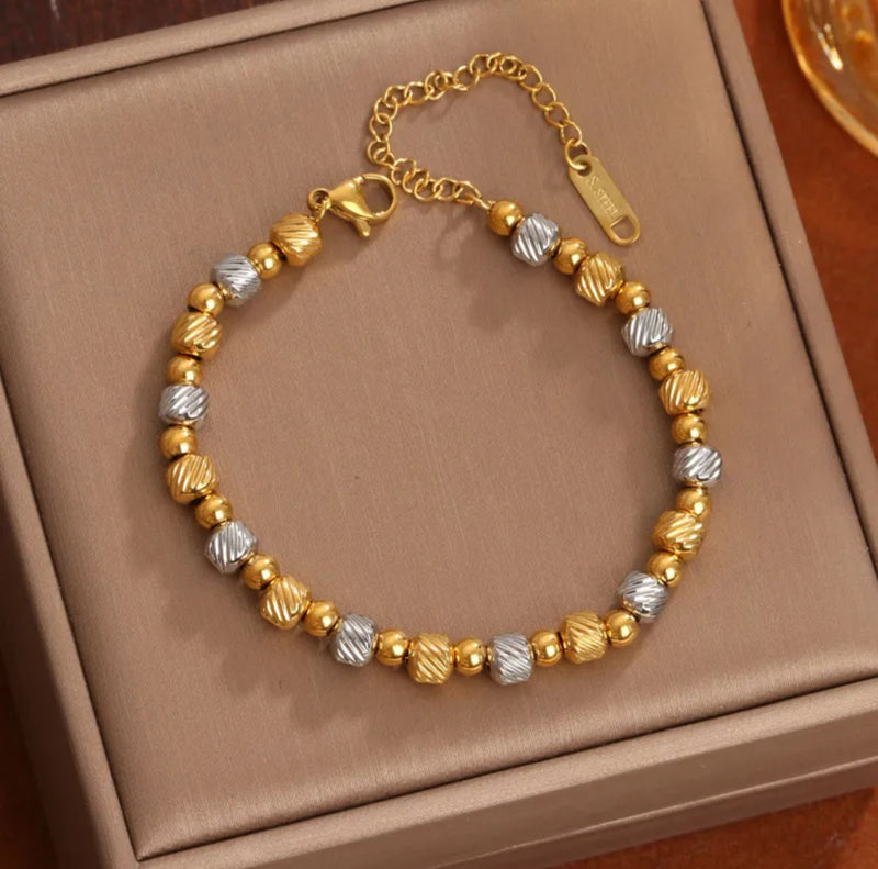 Gold & Silver Bead Bracelet