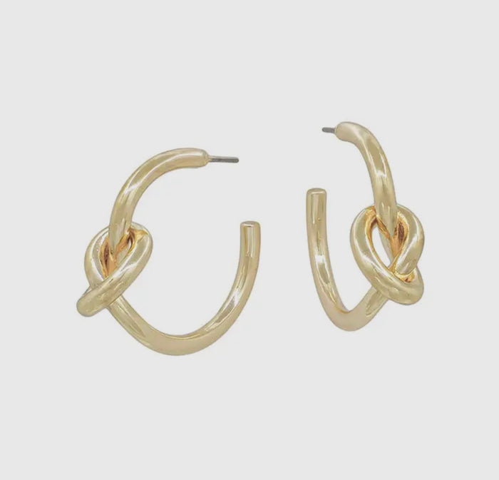 Gold Knot Hoops