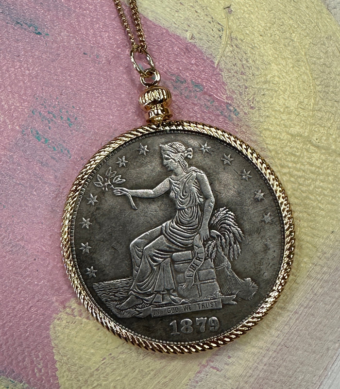 Sitting Liberty Coin Necklace