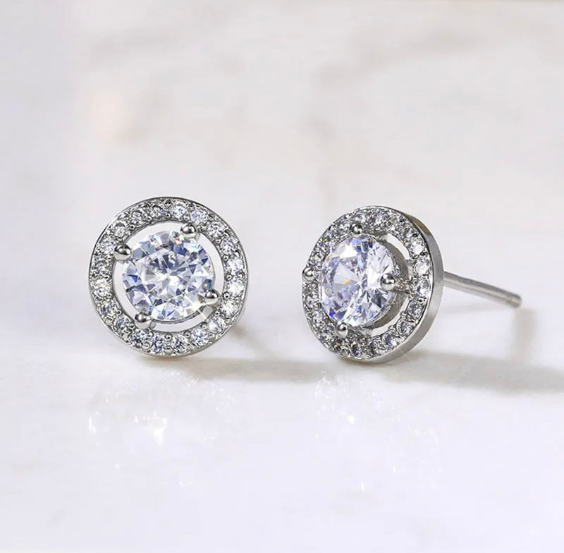 White “Gold” CZ Studs