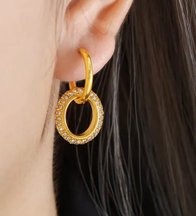 Double Hoop CZ Earrings (FW10)