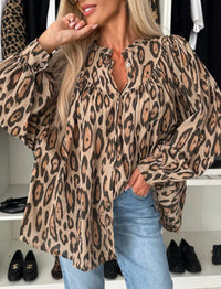 *Available in Store* Oversized Leopard Button Up Blouse