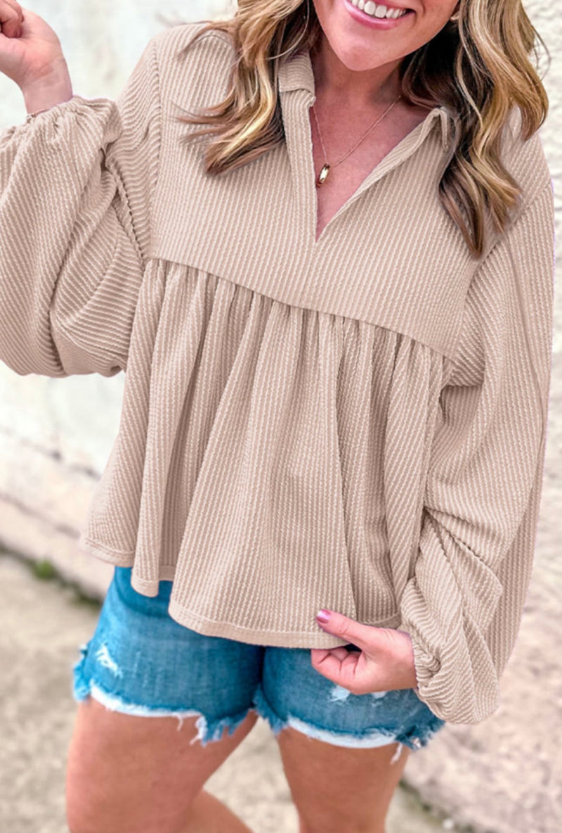 *Arriving Soon!* Dawn Babydoll Top in Tan