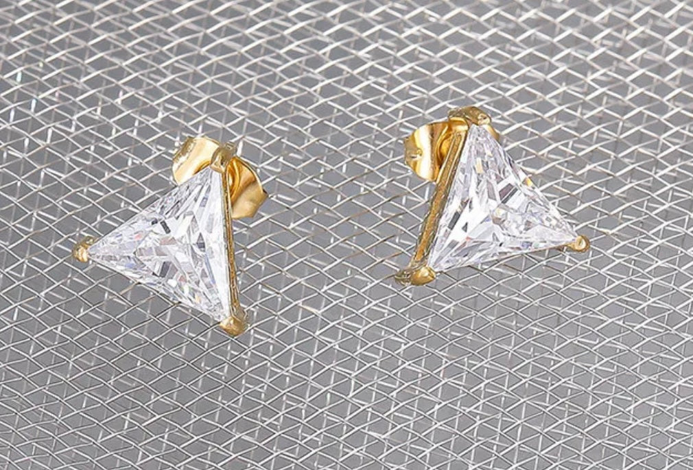 CZ Delta Studs