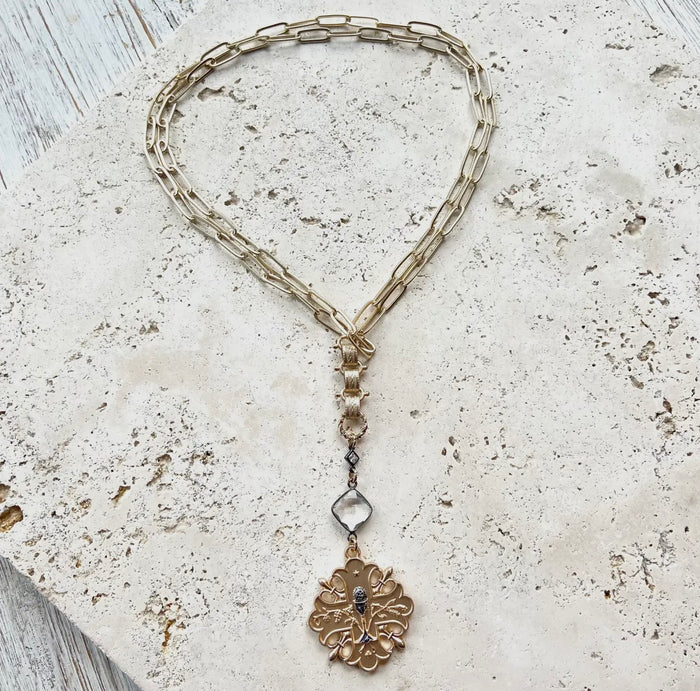 Handmade French Medallion Necklace