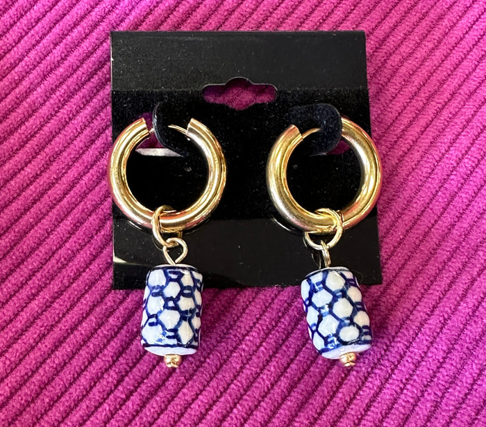 Chinoiserie Barrel Earrings