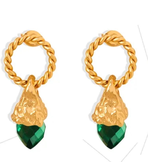 Green Drop Earrings (FW10)