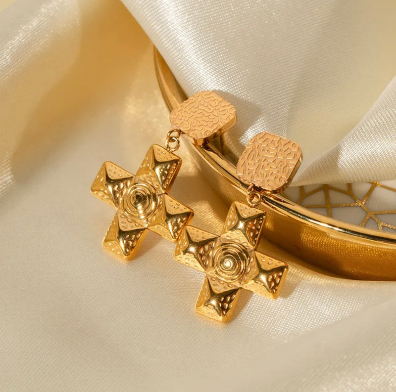 Gold Cross Earrings (FW10)