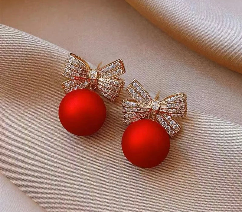 Elegant Red Ornament Earrings (FW)