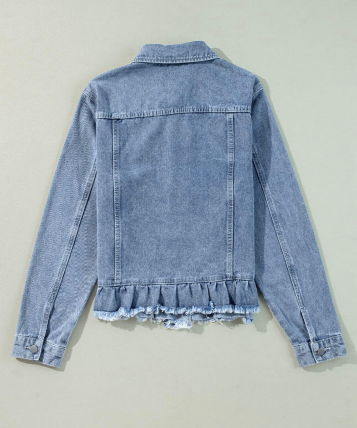 *Available in Store!* Denim Jacket with Ruffle Detail