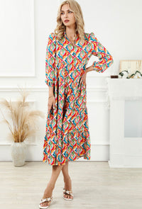 *Available in Store* Nalia Bright 3/4 Sleeve MIDI Dress