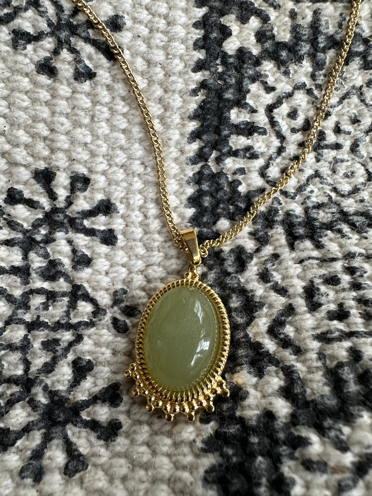 Boho Jade Green Pendant Necklace