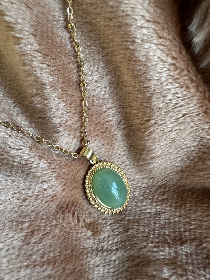 Small Boho Jade Pendant Necklace