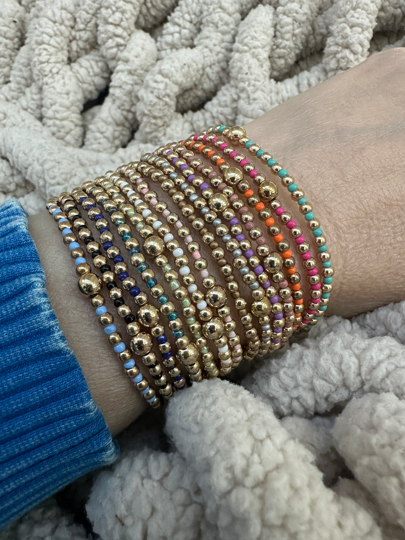 Colorful & Gold Bead Bracelet