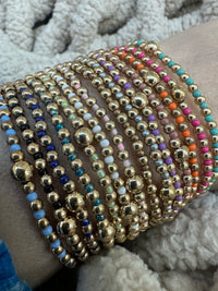 Colorful & Gold Bead Bracelet