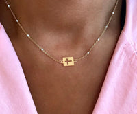 Enamel Bead Sideways Cross Necklace